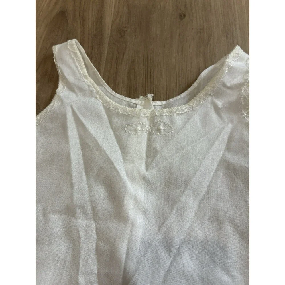 Lot of 3 Vintage Baby Dresses Day Gowns Handmade Embroidered White Pintuck